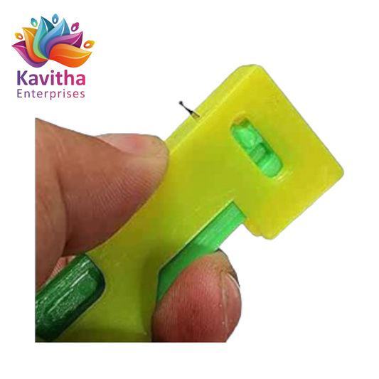 Needle Threader Tool Plastic Press and Thread Device Tailoring and Sewing