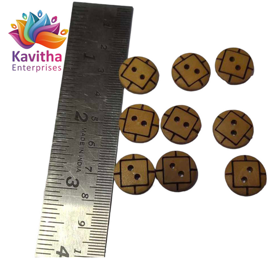 Wooden Button (Pack of 12 Pices)