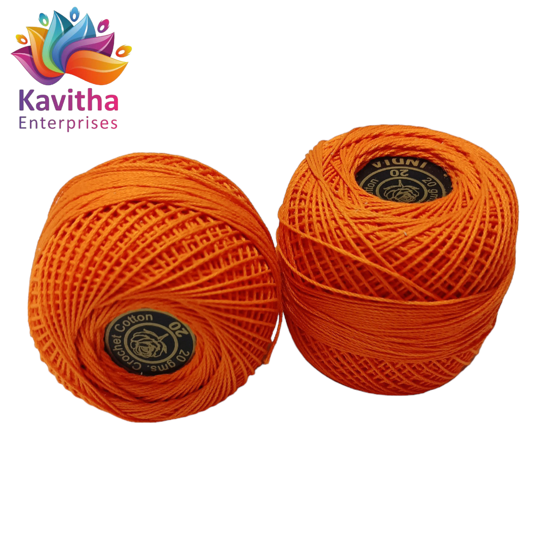 **Red Rose Tatting Crochet Threads - Orange (1 Ball, 20g)** – kavitha ...
