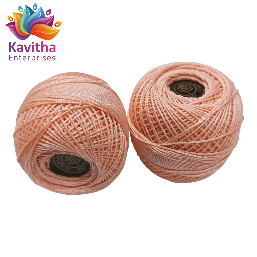 **Red Rose Tatting Crochet Threads - Peach (1 Ball, 20g)** – kavitha ...
