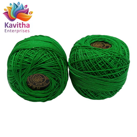 **Red Rose Tatting Crochet Threads - Green (1 Ball, 20g)**