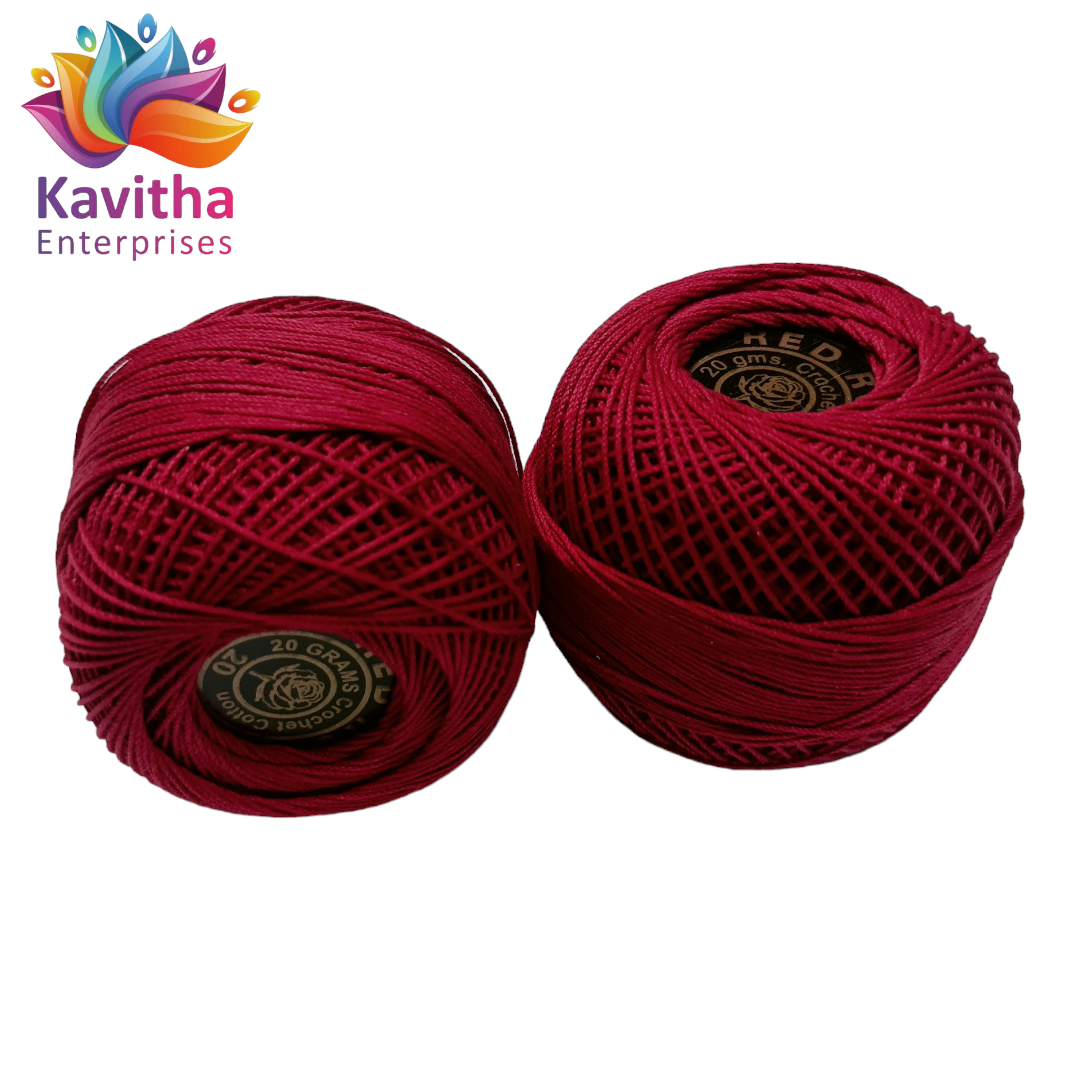 **Red Rose Tatting Crochet Threads - red (1 Ball, 20g)** – kavitha ...