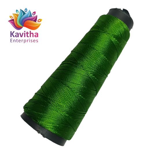 Kamal Kahdi Crochet Cone Threads, Green Color, Pack of 1 Cones