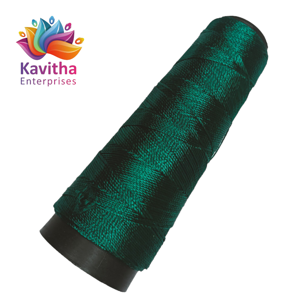 Kamal Kahdi Crochet Cone Threads, Rama Green Color, Pack of 1 Cones