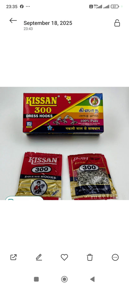 Kisaan blouse hook (pkt of 15 pkt) inside one pkt  eye hook free