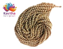 3mm Antique Gold Beads Bunch for Aari , Embroidery ,Saree Tessles and etc( Pack of 1 Bunch 12 Lines)