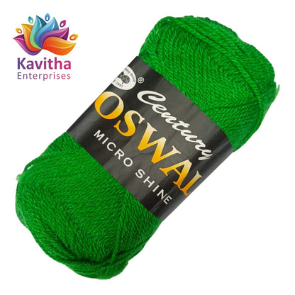 Oswal Micro Dark Green Wool Yarn – 100gms Buscite Colour