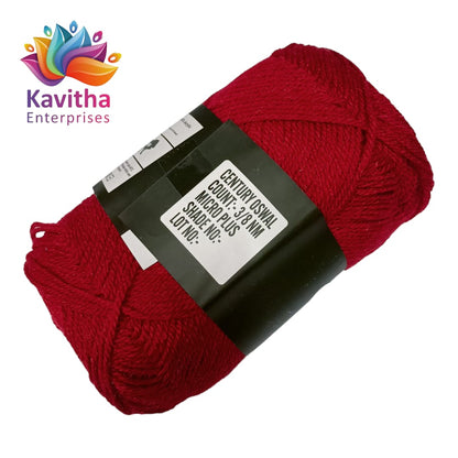 Oswal Micro Shine Wool Yarn – 100gms Red Colour