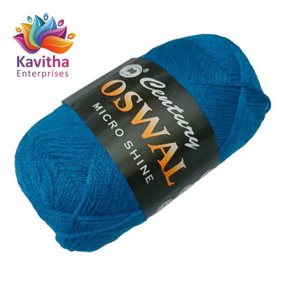 Oswal Micro Shine Wool Yarn – 100gms Dark Blue Colour