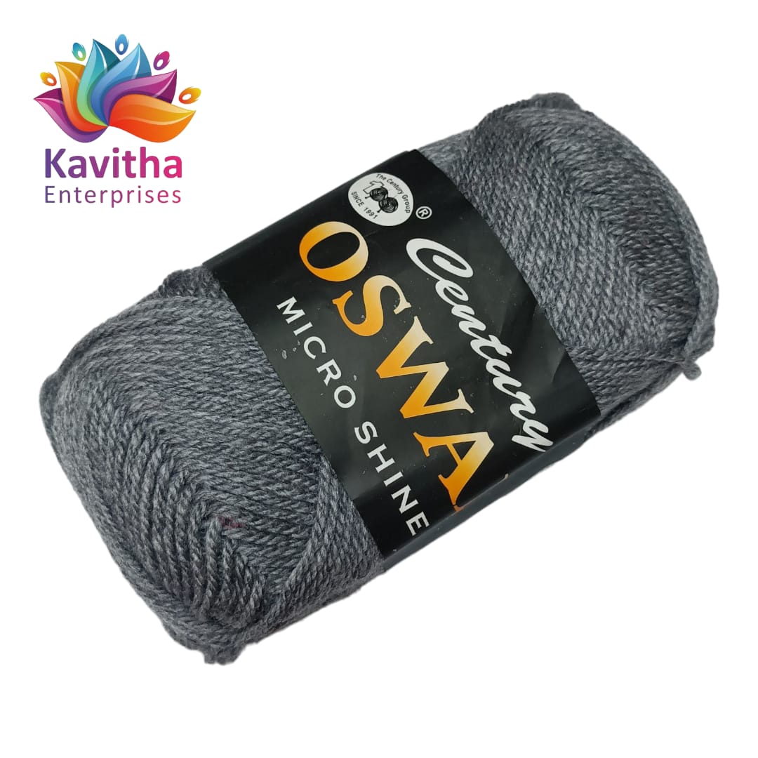 Oswal Micro Shine Wool Yarn – 100gms Cement Colour