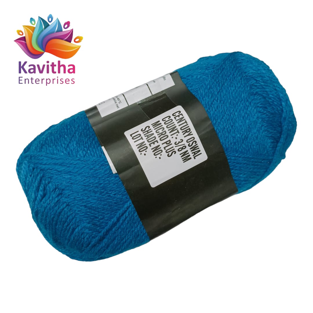 Oswal Micro Shine Wool Yarn – 100gms Dark Blue Colour