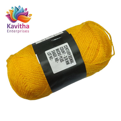 Oswal Micro Shine Wool Yarn – 100gms Yellow Colour