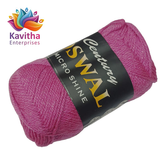 Oswal Micro Shine Wool Yarn – 100gms Dark Pink Colour