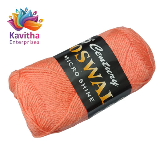 Oswal Micro Shine Wool Yarn – 100gms Dark Peach Colour