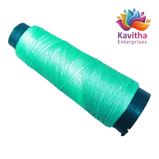 Kamal Kahdi Crochet Cone Threads, Rama Green Color, Pack of 1 Cones