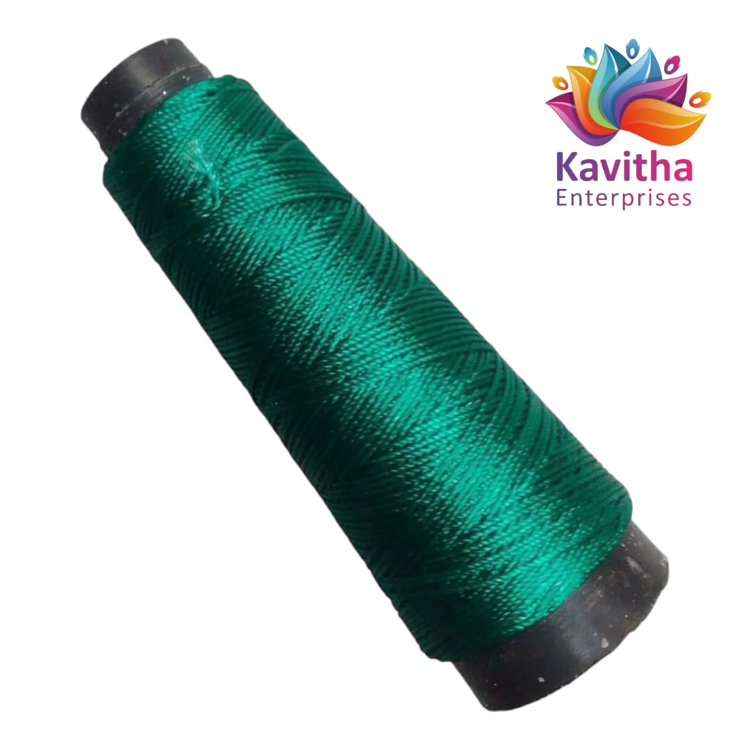 Kamal Kahdi Crochet Cone Threads,Rama  Green Color, Pack of 1 Cones