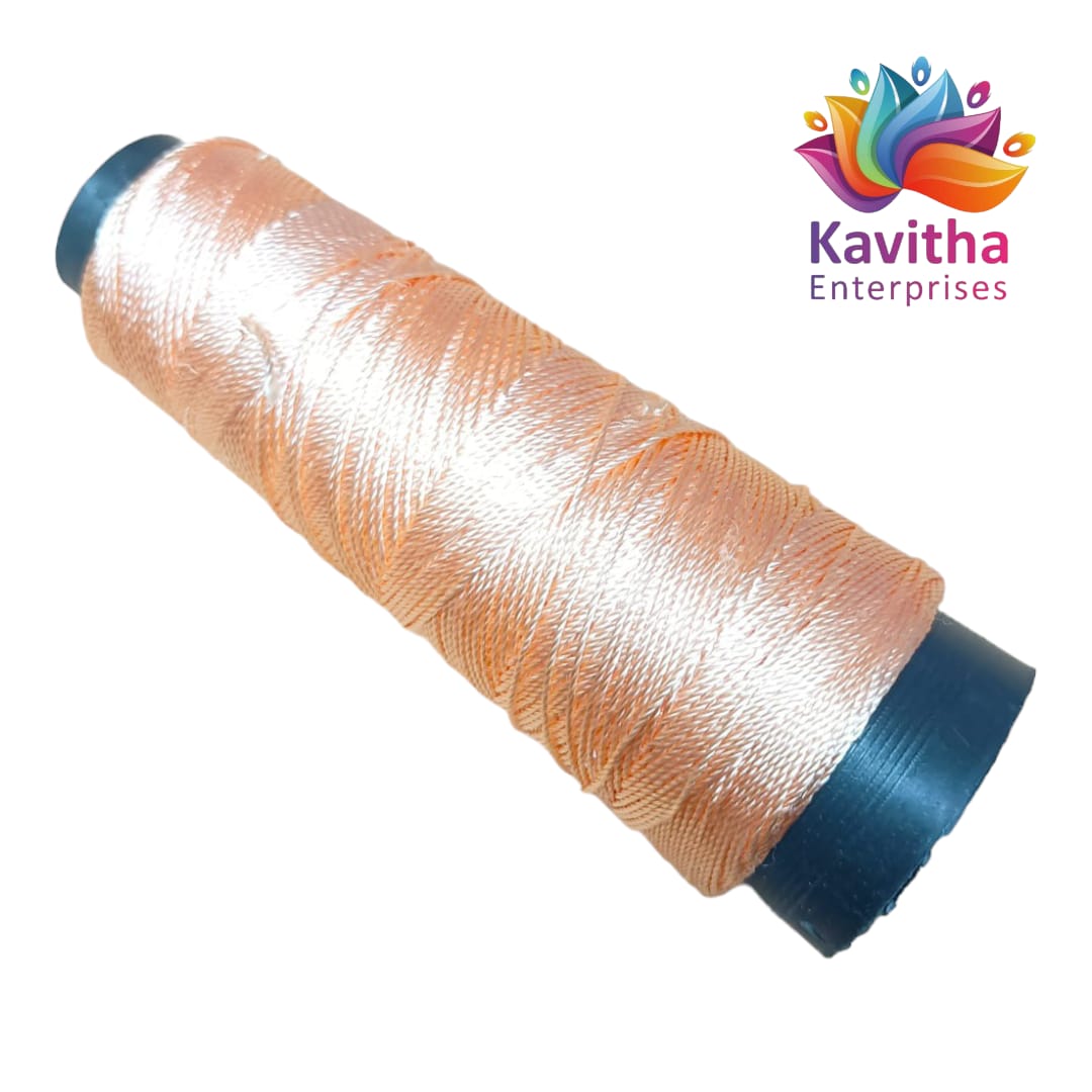 Kamal Kahdi Crochet Cone Threads,light peach , Pack of 1 Cones