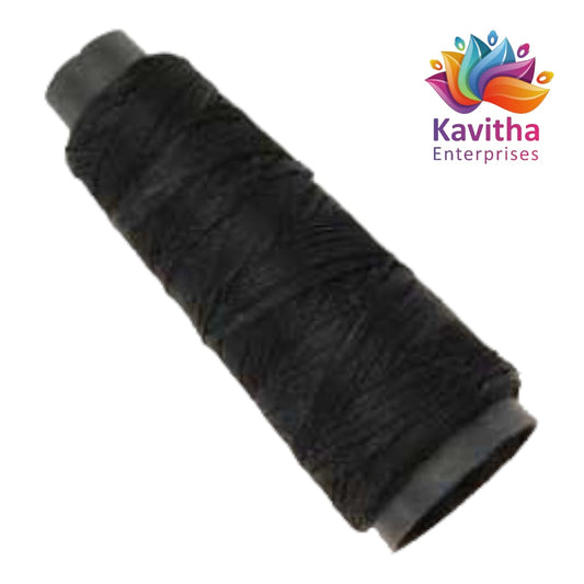 Kamal Kahdi Crochet Cone Threads, BlackColor, Pack of 1 Cones