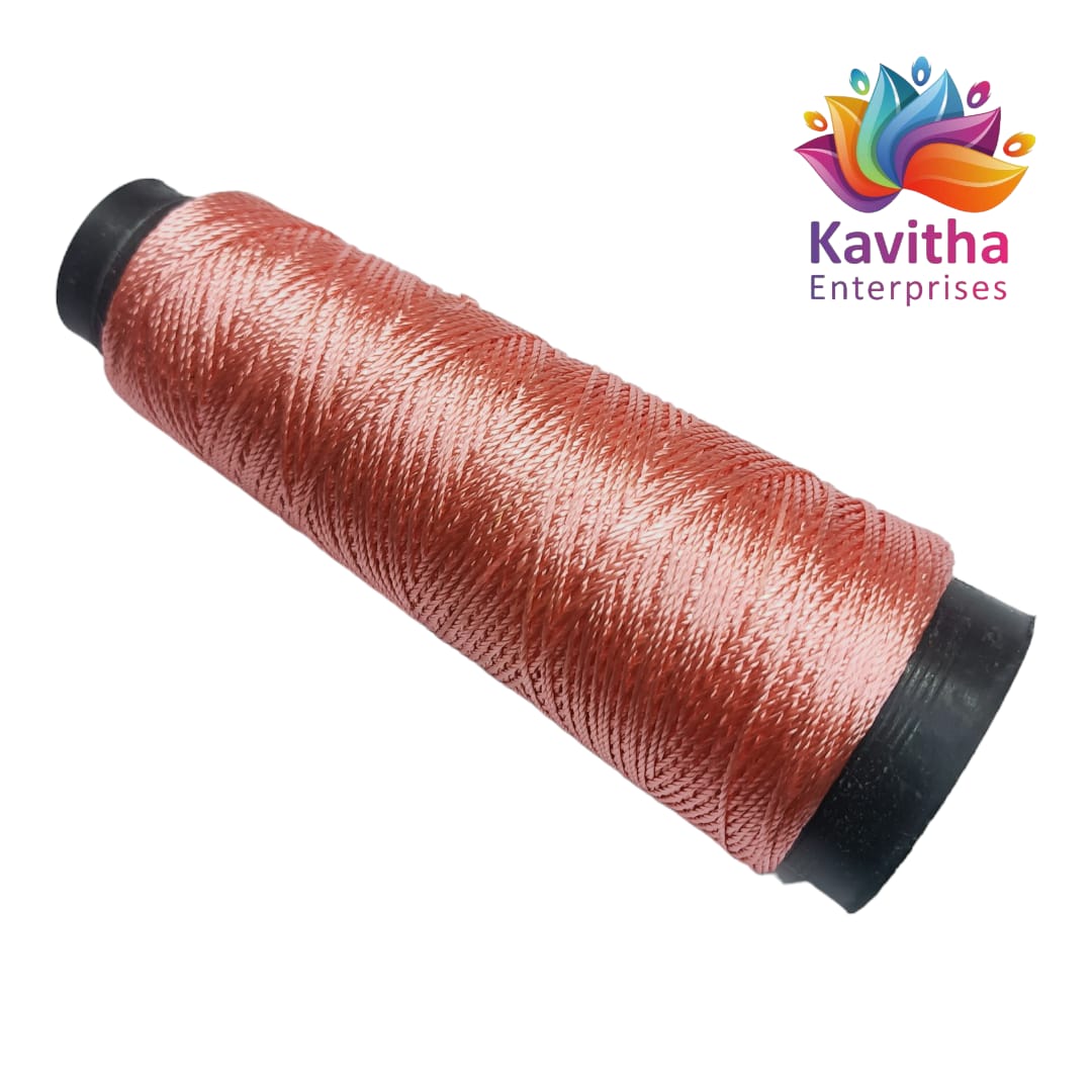 Kamal Kahdi Crochet Cone Threads, dark peach, Pack of 1 Cones