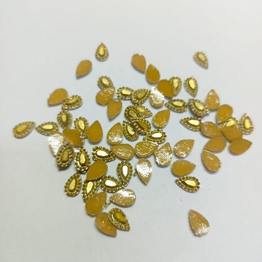 5*8mm ,Tilak Gold Stone for Embroidery, Jewelry, and Craft - Pack of 10g / 50g