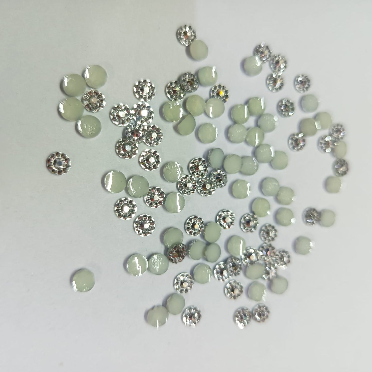 4mm, Round chakri Silver Stone for Embroidery, Jewelry, and Craft - Pack of 10g / 50g