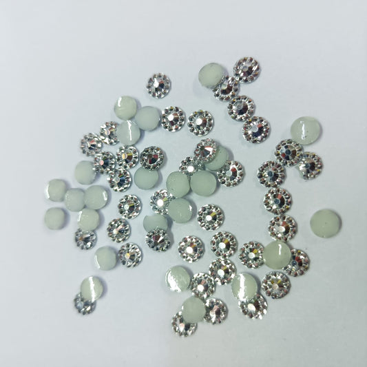 5mm,Round Shape  Silver Stone for Embroidery, Jewelry, and Craft - Pack of 10g / 50g