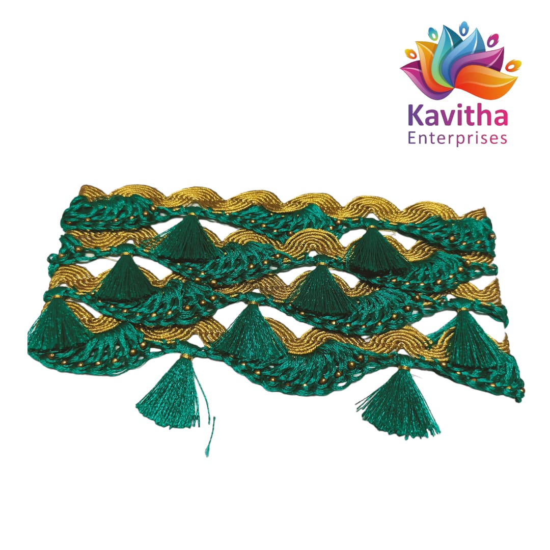 Ready-Made Saree Kuchu/Tassels - Border Designs (1.25 m) - Available in 20 Colors