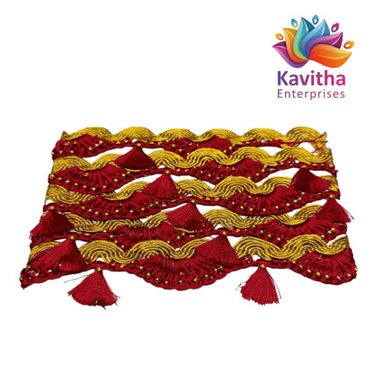 Ready-Made Saree Kuchu/Tassels - Border Designs (1.25 m) - Available in 20 Colors