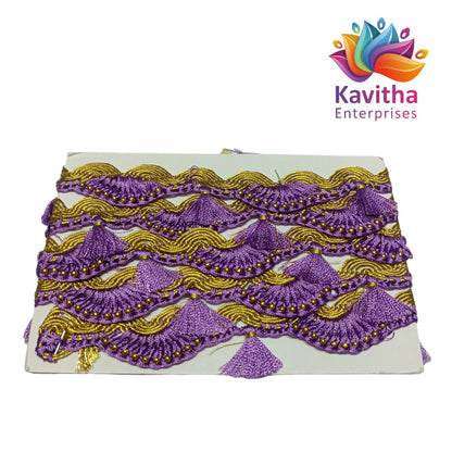 Ready-Made Saree Kuchu/Tassels - Border Designs (1.25 m) - Available in 20 Colors