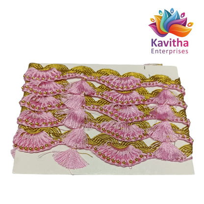 Ready-Made Saree Kuchu/Tassels - Border Designs (1.25 m) - Available in 20 Colors