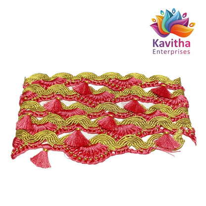 Ready-Made Saree Kuchu/Tassels - Border Designs (1.25 m) - Available in 20 Colors