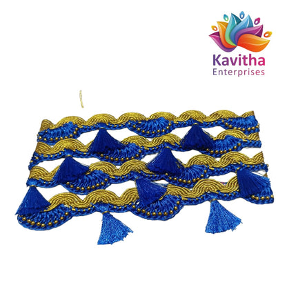 Ready-Made Saree Kuchu/Tassels - Border Designs (1.25 m) - Available in 20 Colors