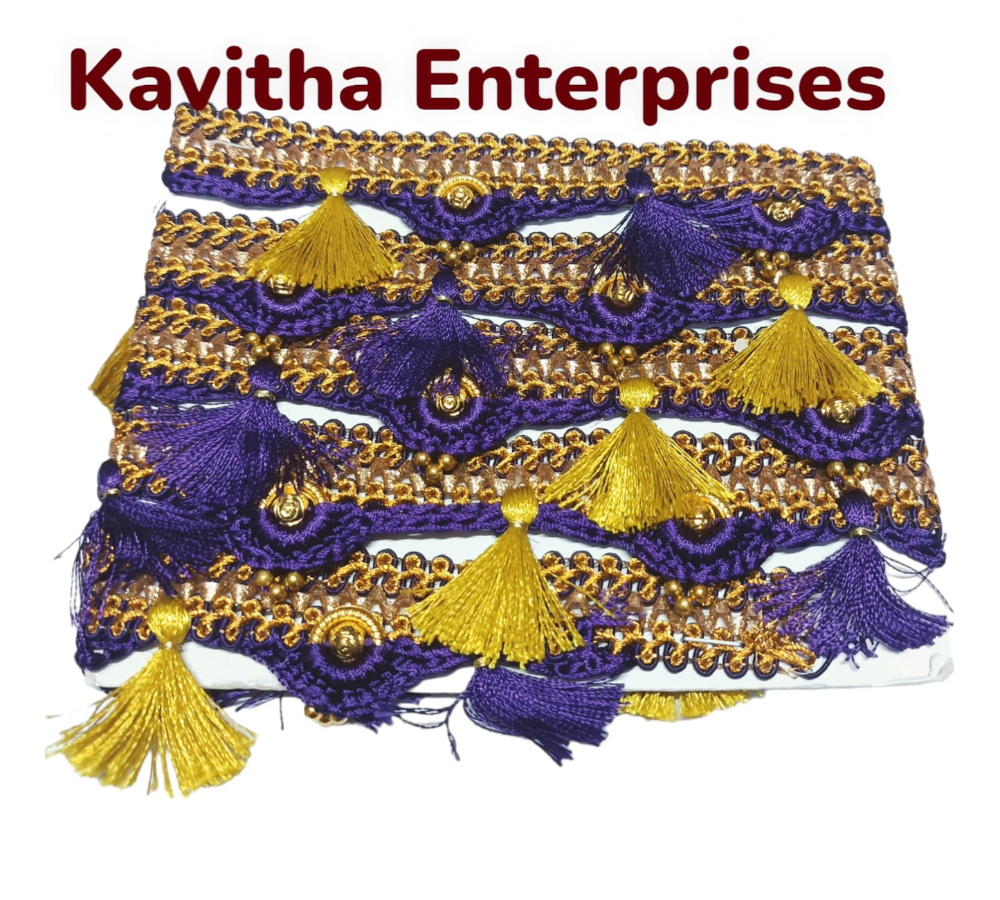 Premium Quality ,Ready-Made Saree Kuchu/Tassels - Border Designs (1.25 m) - Available in 20 Colors