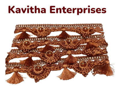 Premium Quality ,Ready-Made Saree Kuchu/Tassels - Border Designs (1.25 m) - Available in 20 Colors