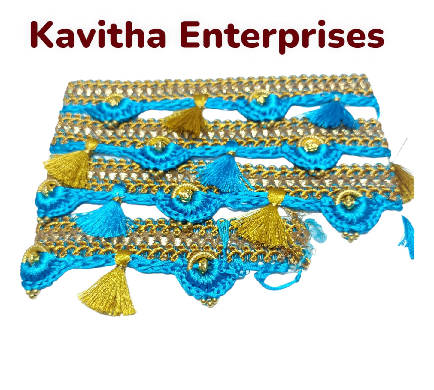 Premium Quality ,Ready-Made Saree Kuchu/Tassels - Border Designs (1.25 m) - Available in 20 Colors