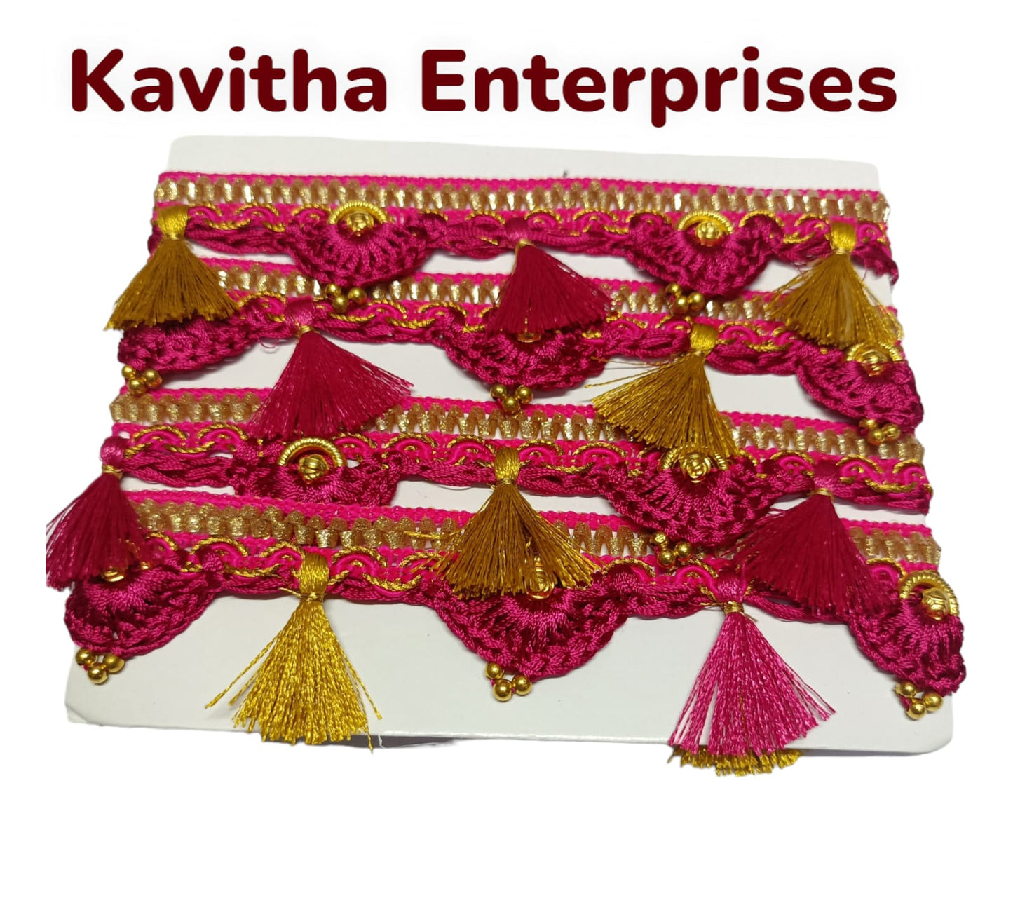 Premium Quality ,Ready-Made Saree Kuchu/Tassels - Border Designs (1.25 m) - Available in 20 Colors