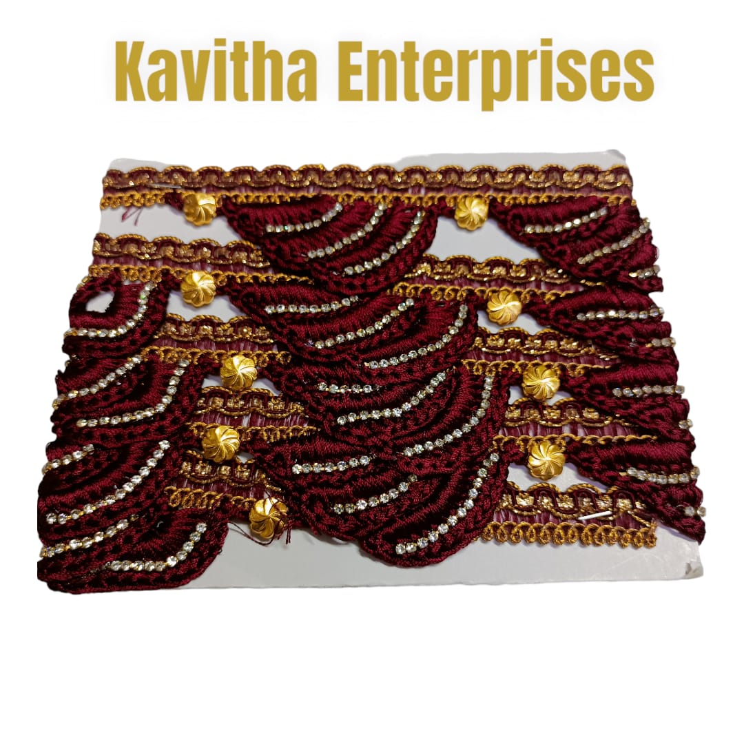 Crochet Work ,Ready-Made Saree Kuchu/Tassels - Border Designs (1.25 m) - Available in 20 Colors