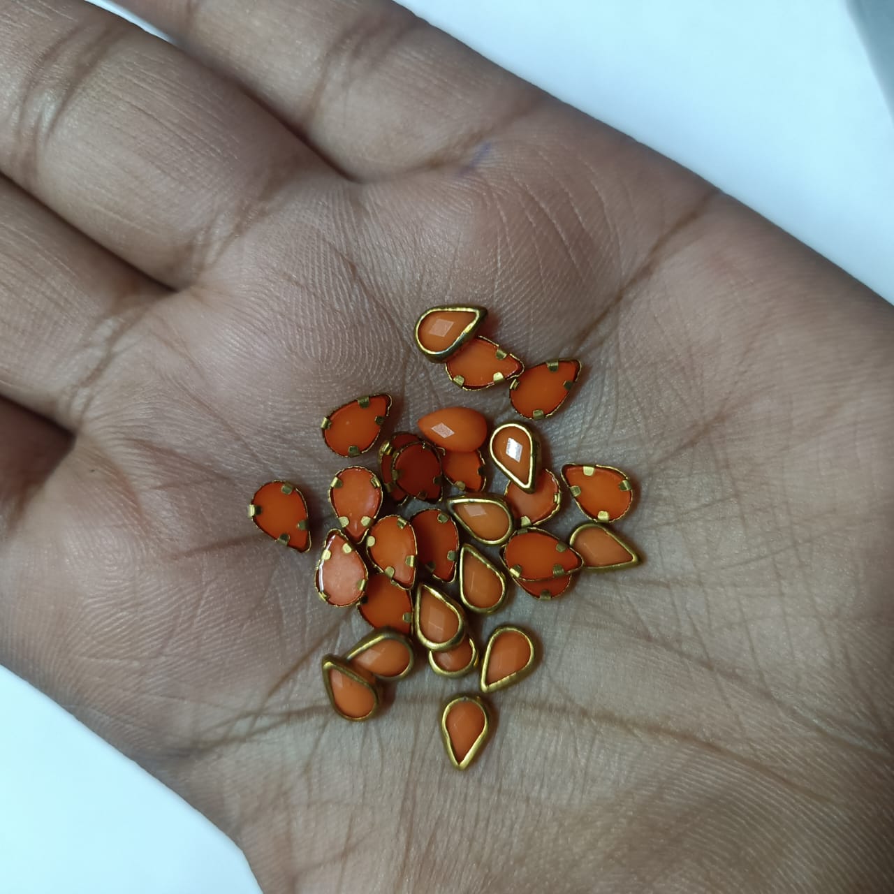 20g Pack of Tilak Shape Stones for Aari Embroidery and Jewelry Making – Available in Red, Green, Pink, Yellow, Purple, Blue, and More