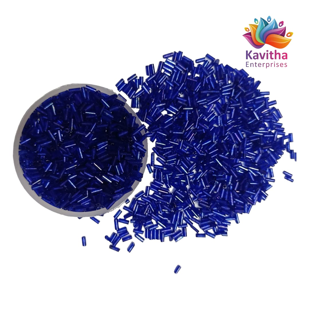 Pipe Beads/Bugle Beads/Glass Beads for Jewelry Making, Beading, and Embroidery – Assorted Colors pack of 50 gram