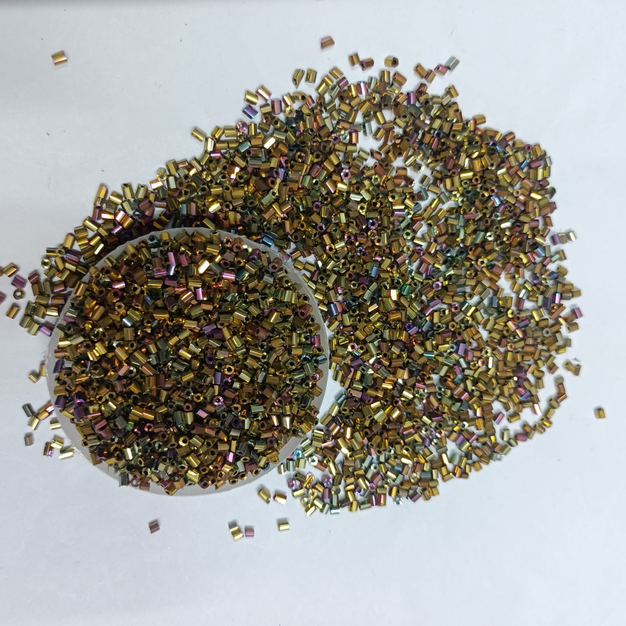 12/0 size Cut Glass Beads for Jewelry Making, Beading, and Embroidery – Assorted Colors pack of 50 gram