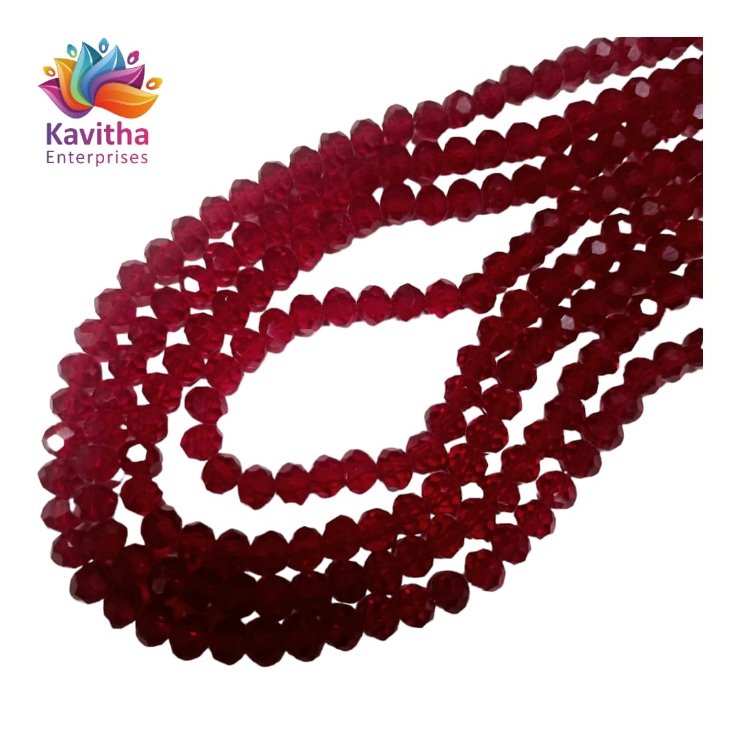 6mm Rondelle Faceted Crystal Beads for Jewelry Making - Available in 20+ Colors (Pack of 1 String, 100 Beads)