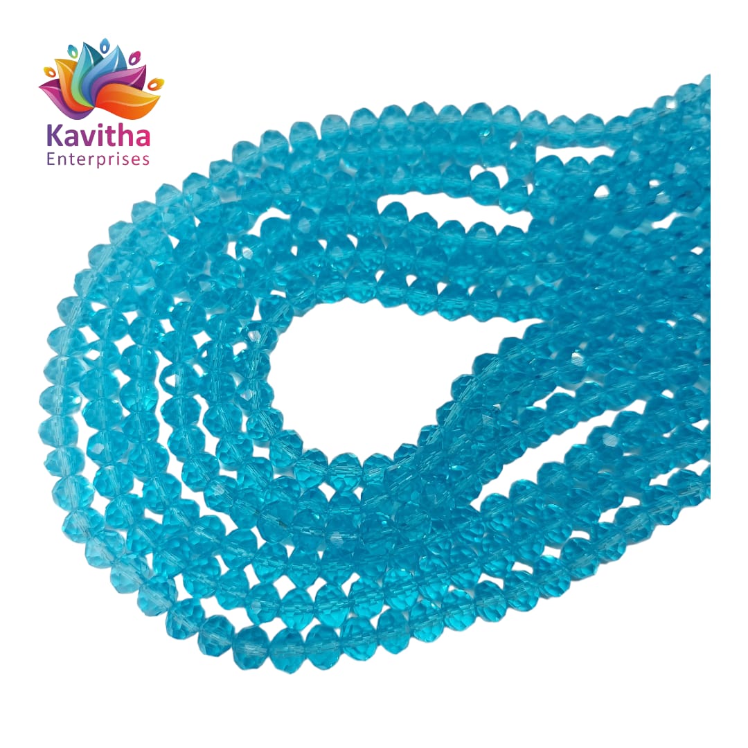 6mm Rondelle Faceted Crystal Beads for Jewelry Making - Available in 20+ Colors (Pack of 1 String, 100 Beads)