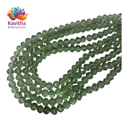 6mm Rondelle Faceted Crystal Beads for Jewelry Making - Available in 20+ Colors (Pack of 1 String, 100 Beads)