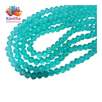 6mm Rondelle Faceted Crystal Beads for Jewelry Making - Available in 20+ Colors (Pack of 1 String, 100 Beads)