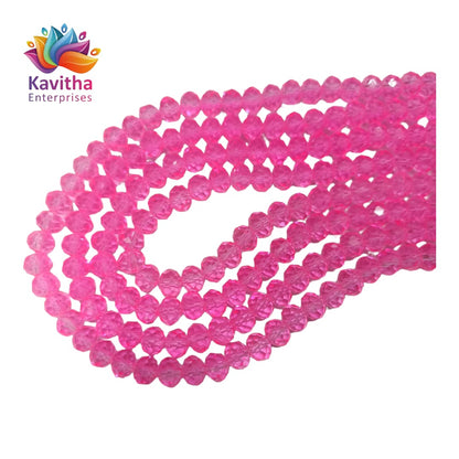 6mm Rondelle Faceted Crystal Beads for Jewelry Making - Available in 20+ Colors (Pack of 1 String, 100 Beads)