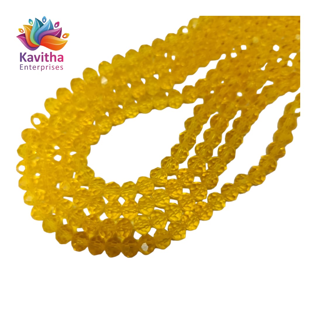 6mm Rondelle Faceted Crystal Beads for Jewelry Making - Available in 20+ Colors (Pack of 1 String, 100 Beads)