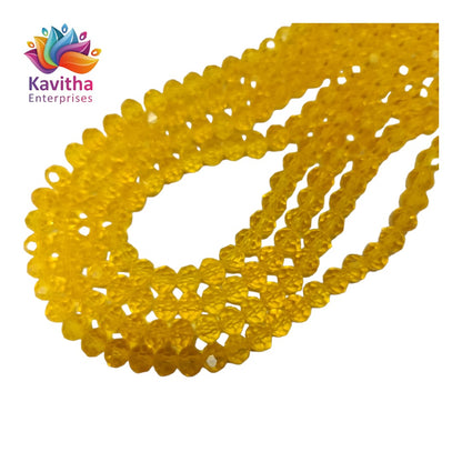 6mm Rondelle Faceted Crystal Beads for Jewelry Making - Available in 20+ Colors (Pack of 1 String, 100 Beads)