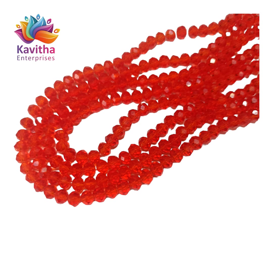 6mm Rondelle Faceted Crystal Beads for Jewelry Making - Available in 20+ Colors (Pack of 1 String, 100 Beads)