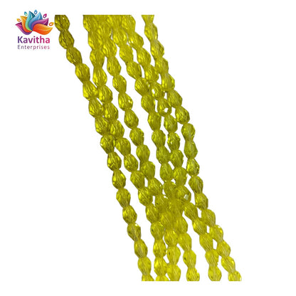 Transparent Drop/Briolette Crystal Bead String - 6*8 mm, 55 Beads for Jewellery Making, Beading, Embroidery, Art and Craft