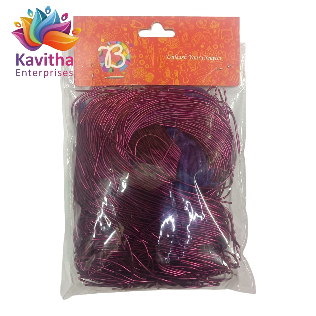 Flexible Smooth 1mm French Bullion Wires - Emerald Various Colors (Pack of 10 Grams) | Spring Dabka Copper Metallic Thread for Embroidery and Jewellery Making